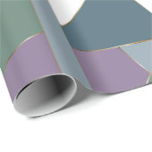 幾何三角形パターン青バイオレットグリーン ラッピングペーパー (ロールコーナー)