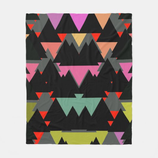 幾何三角形パターン フリースブランケット (正面)