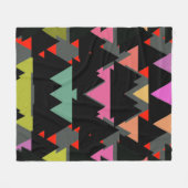 幾何三角形パターン フリースブランケット (正面(横))