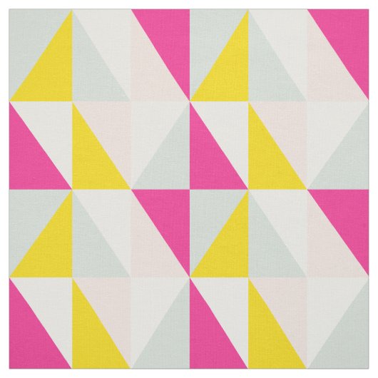 幾何三角形ピンクと黄色のパターン ファブリック (見本)