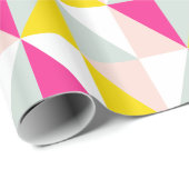 幾何三角形ピンクと黄色のパターン ラッピングペーパー (ロールコーナー)