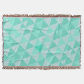 幾何三角形ミントモダン抽象芸術 スローブランケット (正面)