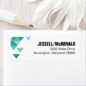 幾何三角形メーリング |ティール(緑がかった色)ターコイズ ラベル (インサイチュ)