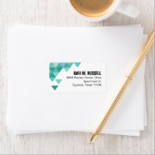 幾何三角形メーリング |ティール(緑がかった色)ターコイズ ラベル (インサイチュ)