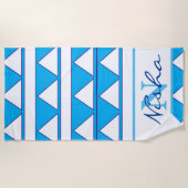 幾何三角形モノグラム ビーチタオル (正面)