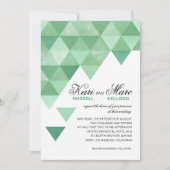 幾何三角形結婚の|ミントグリーン 招待状 (正面)