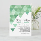 幾何三角形結婚の|ミントグリーン 招待状 (スタンド正面)