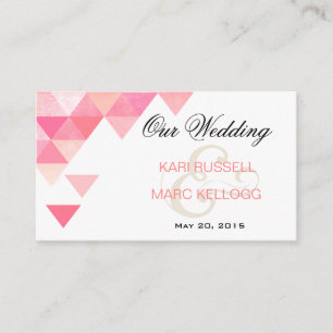 幾何三角形結婚のWebサイト ピンク色の エンクロージャーカード