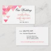 幾何三角形結婚のWebサイト | ピンク色の エンクロージャーカード (正面/裏面)
