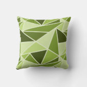 幾何三角形、モノクロライムグリーン クッション (裏面)