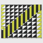 幾何三角形、四角形、黒、緑 ラッピングペーパー (フラット)