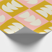 幾何中世モダン紀とレトロスタイル船 ラッピングペーパー (角)