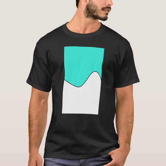 幾何二音波模様ターコイズ及び方法 Tシャツ (正面)