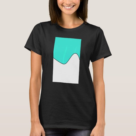 幾何二音波模様ターコイズ及び方法 Tシャツ (正面)