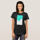 幾何二音波模様ターコイズ及び方法 Tシャツ (正面フル)