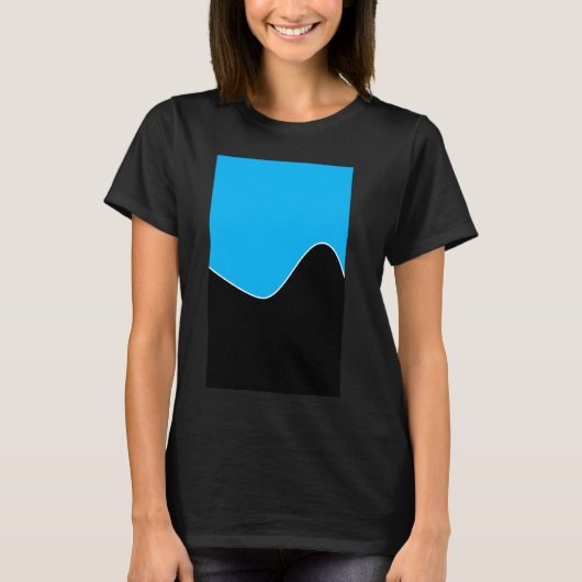 幾何二音波模様深いスカイブルー Tシャツ (正面)