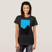 幾何二音波模様深いスカイブルー Tシャツ (正面フル)