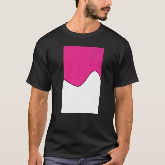 幾何二音波模様深いCerise及びWh Tシャツ (正面)