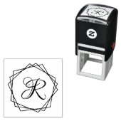 幾何五角形フレーム独身のイニシャルモノーム68 セルフインキングスタンプ (インサイチュ)