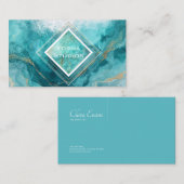 幾何企業のモダンティール(緑がかった色)とターコイズ 名刺 (正面/裏面)
