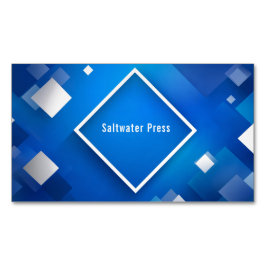 幾何企業のモダンブルーとシルバー マグネット名刺