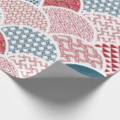 幾何伝統的の着物の柄のヴィンテージのスケッチ ラッピングペーパー (角)