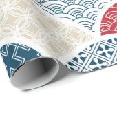 幾何伝統的の着物の柄のヴィンテージのスケッチ ラッピングペーパー (ロールコーナー)