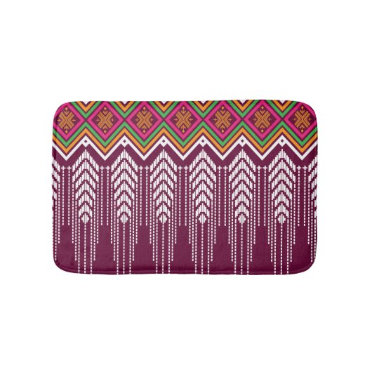 幾何伝統的民族模様 バスマット (正面)