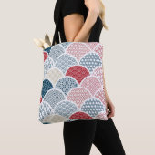 幾何伝統的的な着物柄ヴィンテージ束 トートバッグ (クローズアップ)