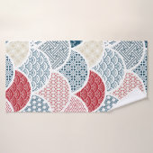 幾何伝統的的な着物柄ヴィンテージ束 バスタオル (バスタオル)