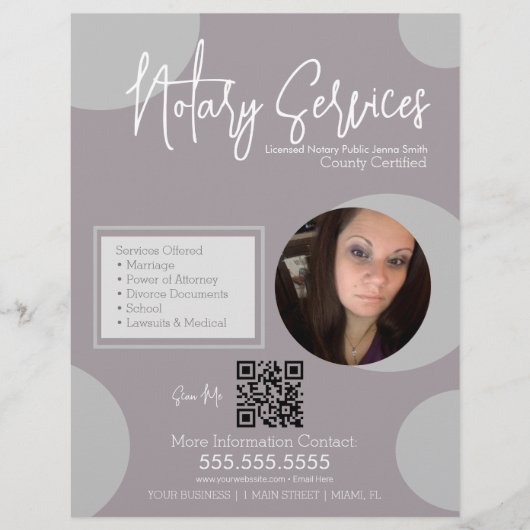 幾何公証人サービススクリプトQRコード チラシ (正面)