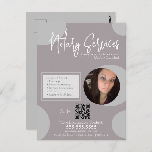 幾何公証人サービススクリプトQRコード ポストカード (正面/裏面)