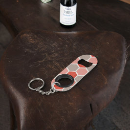 幾何六角シェイプ キーホルダー栓抜き