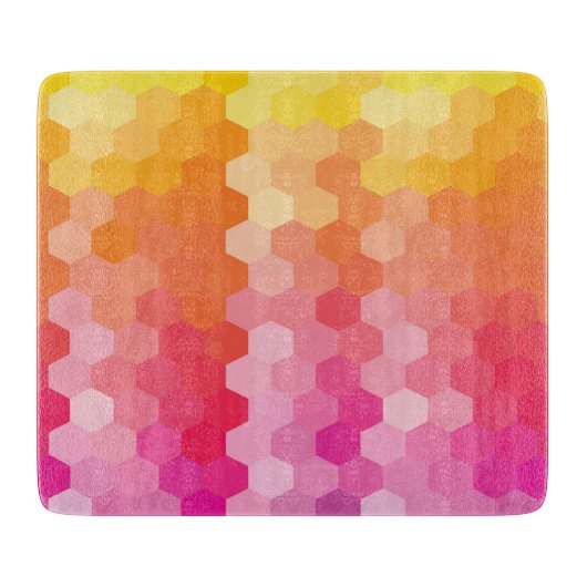 幾何六角シェイプ（ピンク色） カッティングボード (正面)