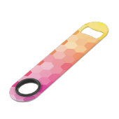 幾何六角シェイプ（ピンク色） スピード栓抜き (裏面アングル)