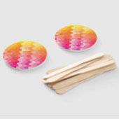 幾何六角シェイプ（ピンク色） ハンドファン (組立なし)