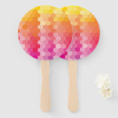 幾何六角シェイプ（ピンク色） ハンドファン (正面&裏面)