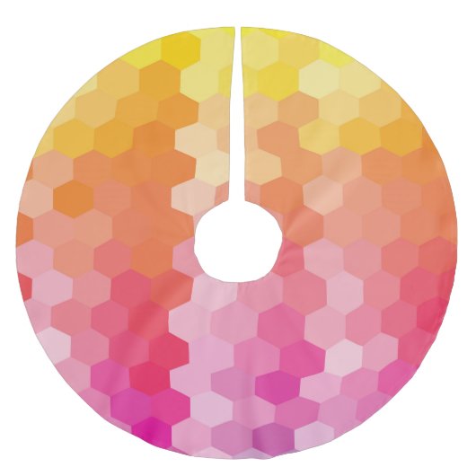 幾何六角シェイプ（ピンク色） ブラッシュドポリエステルツリースカート (正面)