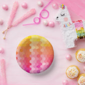 幾何六角シェイプ（ピンク色） ペーパーボウル (パーティー)