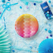 幾何六角シェイプ（ピンク色） ペーパーボウル (パーティー)