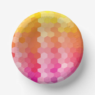 幾何六角シェイプ（ピンク色） ペーパーボウル