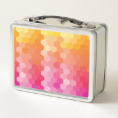 幾何六角シェイプ（ピンク色） メタルランチボックス (裏面)