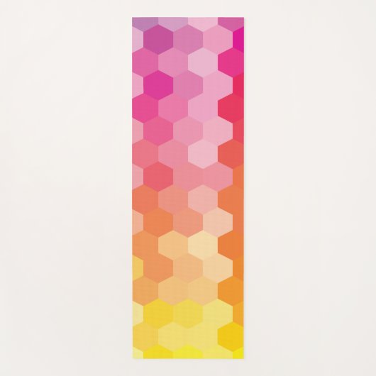 幾何六角シェイプ（ピンク色） ヨガマット (正面)