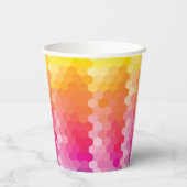 幾何六角シェイプ（ピンク色） 紙コップ (裏面)