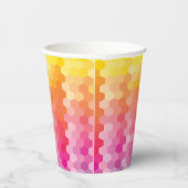 幾何六角シェイプ（ピンク色） 紙コップ (右)