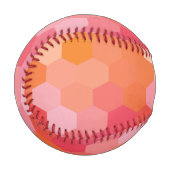 幾何六角シェイプ（ピンク色） 野球ボール (正面左)