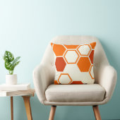 幾何六角ハニカムオレンジ クッション (椅子)