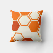幾何六角ハニカムオレンジ クッション (裏面)