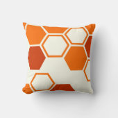 幾何六角ハニカムオレンジ クッション (正面)