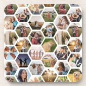 幾何六角パターンフォトコラージュ コースター (正面)